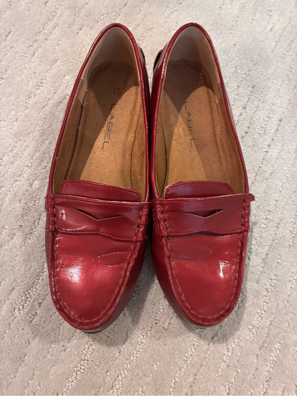 CL by Laundry Red Patent Leather Penny Loafers